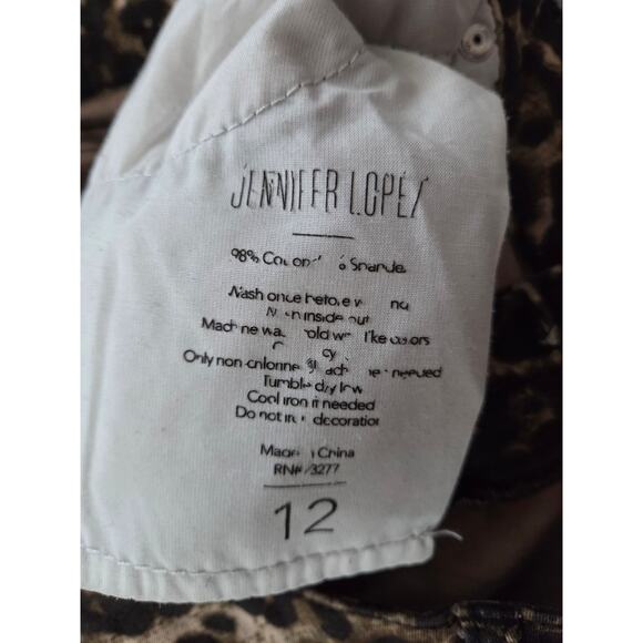 Jennifer Lopez Leopard Print Skinny Jeans -Size 12 Stretchy Party Cheetah - Picture 3 of 8
